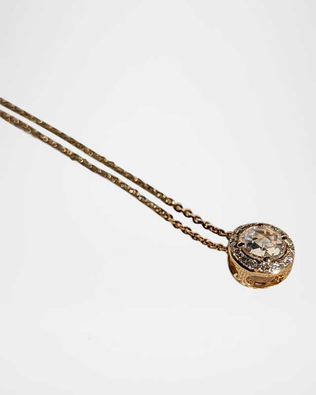 18K Yellow Gold Diamond Pendant Necklace